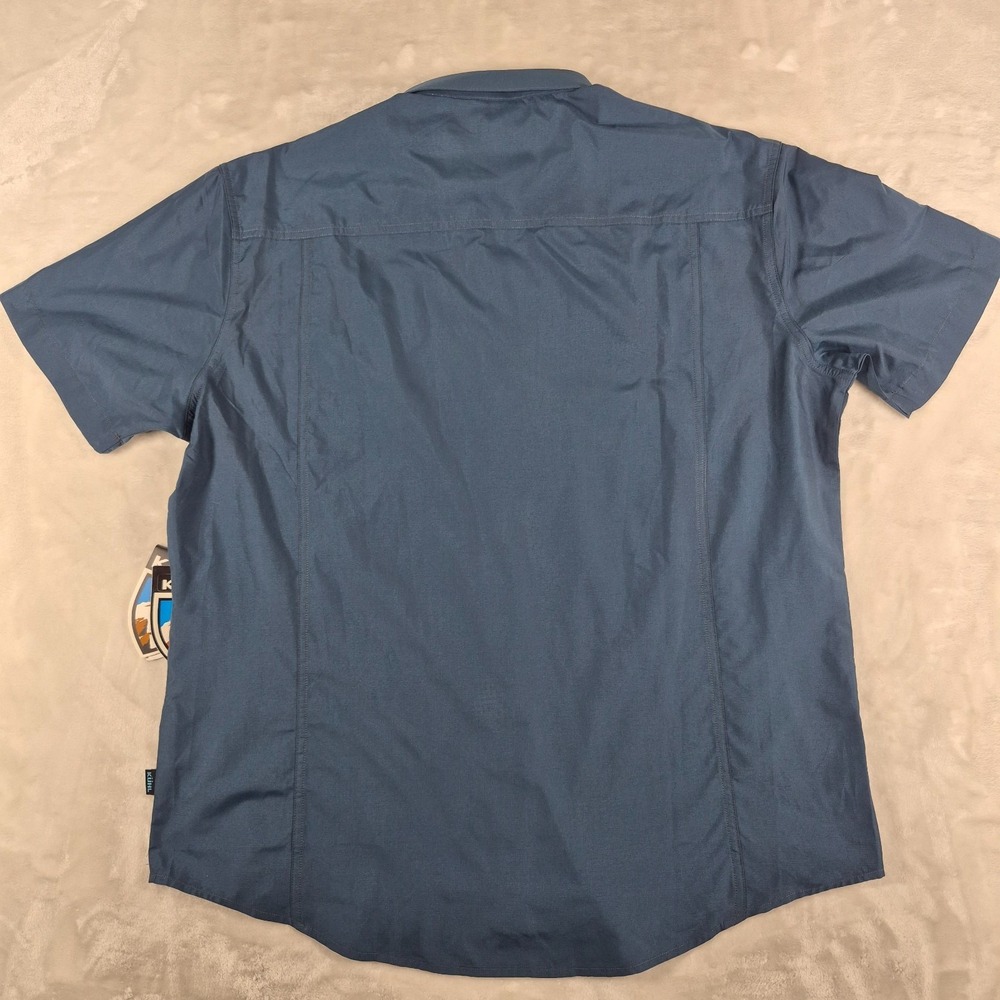 Kuhl Stealth Snap Button Shirt Men's XL Blue Short Sleeve Outdoors Hiking NWT - Picture 4 of 7